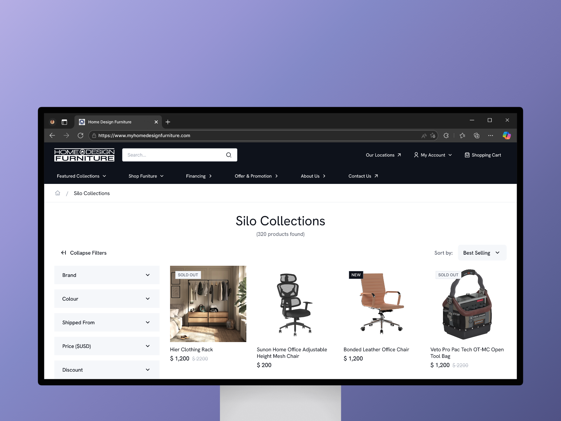 In-Page (Silo Collections) | eCommerce b2c cart clean ecommerce fashion store filter item list landing page markeyplace modern online store retail saas sell shop startup ui design uiux web design website
