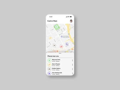 Daily UI 029 - Map Design app daily 100 challenge daily ui design figma geo tracker location map mapping places ui ux