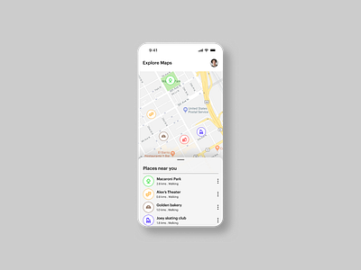 Daily UI 029 - Map Design app daily 100 challenge daily ui design figma geo tracker location map mapping places ui ux