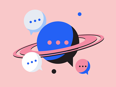 Planet of messages 2d 3d after effects animation chatting communication cosmos space digital communication message messaging motion design motion graphics planet sending messages sms texting