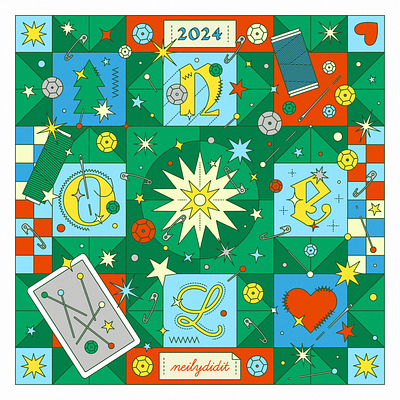 Christmas in June? christmas color colour craft holiday illustration lettering noel pattern quilting season seasonal sewing sparkle type