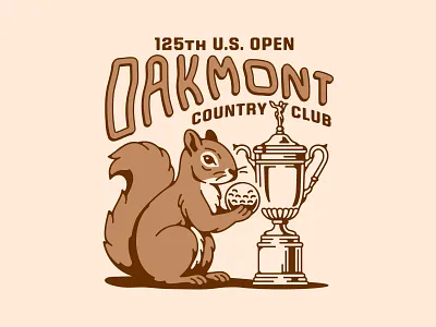 U.S. Open - Oakmont Country Club bunkers church pew country club custom type golf golf ball illustration merch design oakmont pga pittsburgh squirrel trophy typography usa