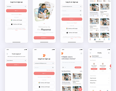 Parenting Journaling App — UI Design & Product Strategy childcare family mobile ui ux