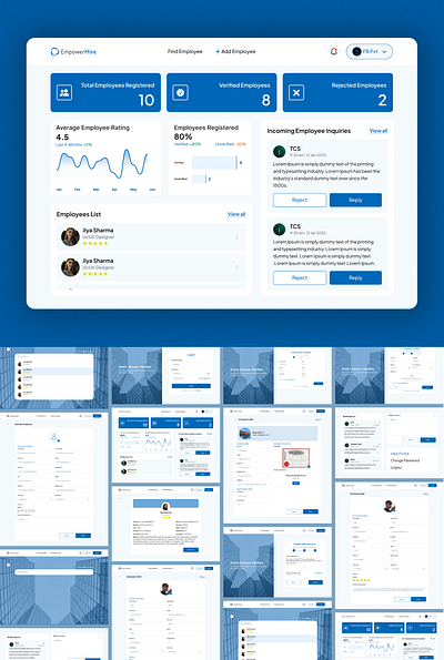 EmpowerHire app chatgpt company dashboard design employee figma logo typography ui uiux ux work