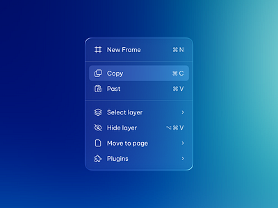 Context Menu Liquid Glass Style liquidglassdesign