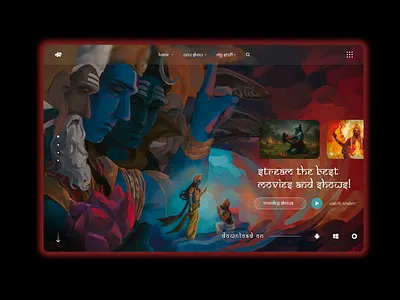 Sacred🌗Stream animation figma indian art motion graphics movie app prototyping storytelling streaming ui ux