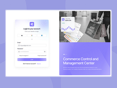 Ecomic - Sign in & Sign up page dashboard e commerce login onboarding saas sign in sign up web