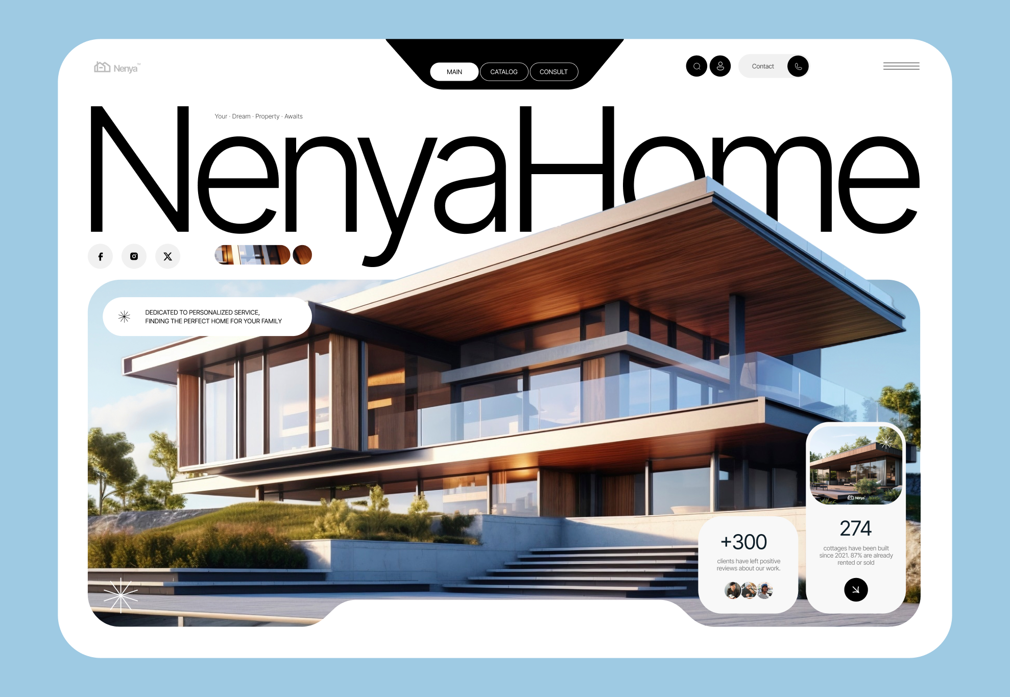 NenyaHome — Real Estate Website with Modern Architecture Vibe architecture cleanui creativedesign luxuryhomes modernhomes realestateui ui uidesign webdesign