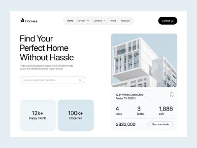 Real Estate Website agency buy hero section hero ui home page minimal modern real estate real estate broker real estate landing page real estate sell real estate ui real estate uiux real estate website rent sell ui design web website design