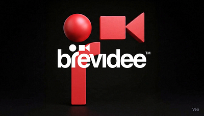 Brevidee—Logo design for SaaS Startup 3d branding camera helvetica logo minimalist motion graphics red simple stick figure