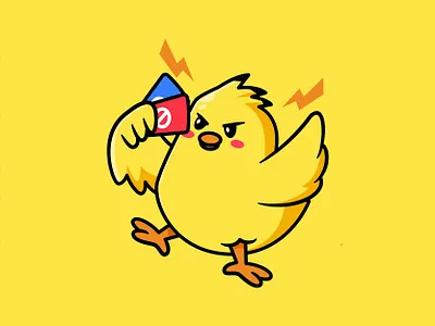TCG angry animal branding card cartoon character chicken cute illustration kawaii logo mascot minimal pokemon tcg vector