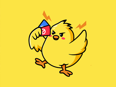 TCG angry animal branding card cartoon character chicken cute illustration kawaii logo mascot minimal pokemon tcg vector