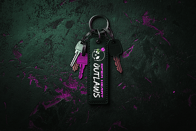 Non-Profit Keychain biker branding design edgy graphic design keychain merch mockup motorcycle neon non profit rose skull