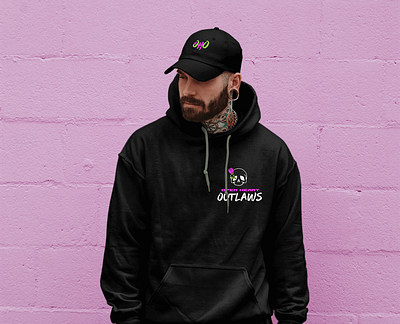 Non-Profit Hoodie & Hat biker branding design edgy graphic design logo design merch mockup motorcycle non profit skull swag