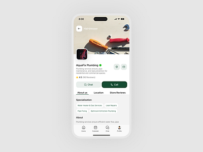 🔧 Plumbing Service App UI – Business Profile Page app businessprofileui dailyui daly ui design designshowcase figmadesign mobile app mobileappdesign serviceapp ui uidesign ux uxdesign