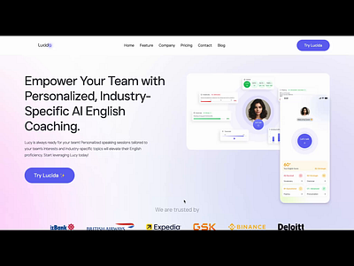 Features Page for AI Language Learning App Website ai aiapp ailanguagelearning ailearning animation edtech figmatowebflow hero landingpage languagelearning productdesign responsivedesign ui ui design ux webdesign webflow