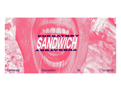 Bold Sandwich Identity Experiment artistic branding bold graphics brand subversion experimental branding expressive design glitch aesthetic graphic satire grunge visuals indie branding lunch concept modern rebellion pink overload poster identity punk typography raw texture rebellious style retro halftone typographic chaos vibrant distortion visual protest