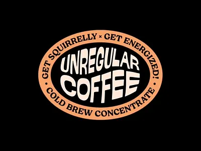 Playful Branding for Coffee Label brand humor cafe identity caffeine culture coffee branding coffee label cold brew drink branding energetic vibe fun packaging funky graphics label design modern nostalgia oval layout playful design quirky style retro logo typography unique logo vintage look youth appeal