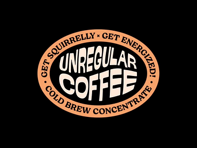 Playful Branding for Coffee Label brand humor cafe identity caffeine culture coffee branding coffee label cold brew drink branding energetic vibe fun packaging funky graphics label design modern nostalgia oval layout playful design quirky style retro logo typography unique logo vintage look youth appeal