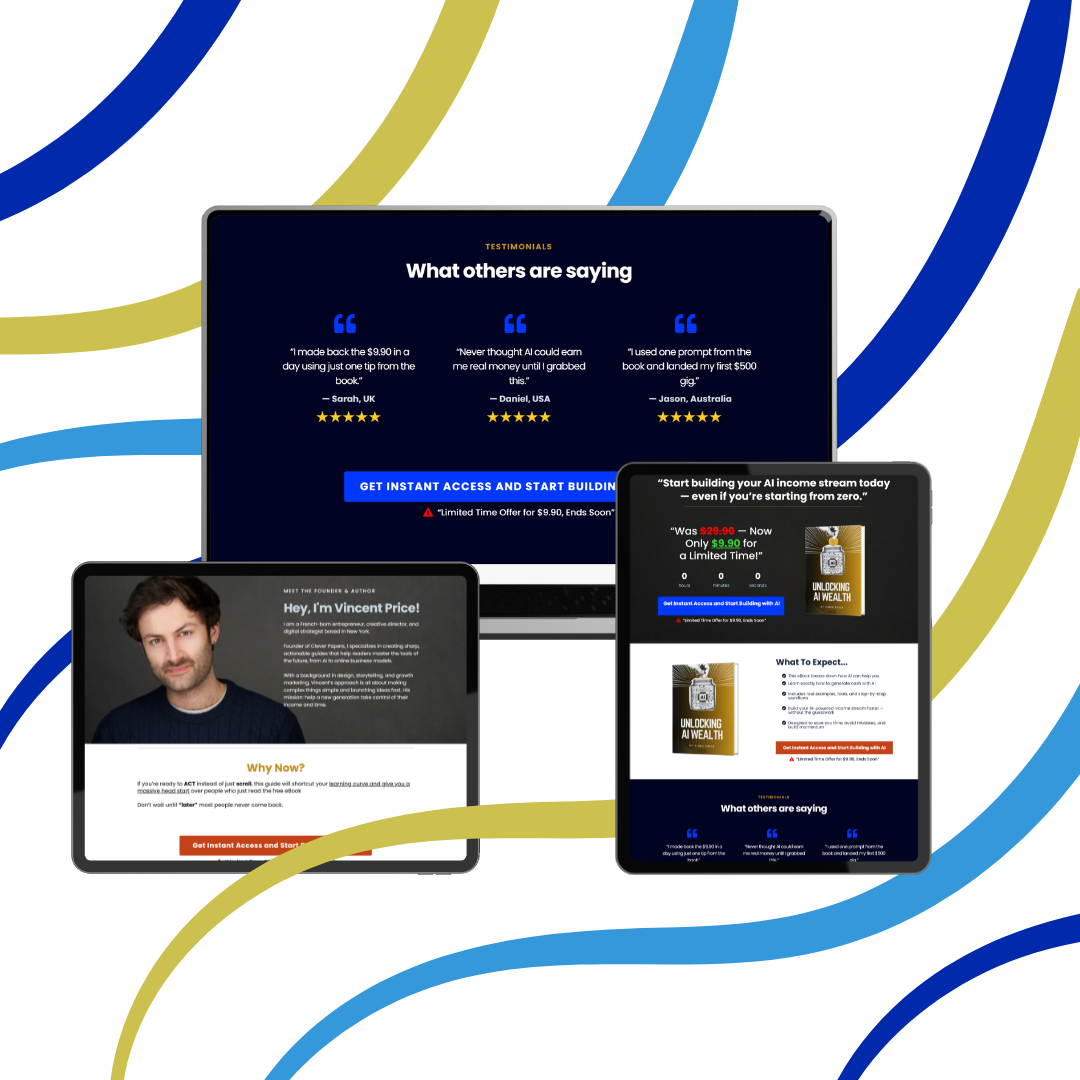 Unlocking AI Wealth Funnel on Gohighlevel ai funnel author authors page automated funnel automations branding canva captivatingdesign converting funnel design ebook gohighlevel gohighlevel funnel gohighlevel website highconversion illustration kajabi landing page sales funnel website
