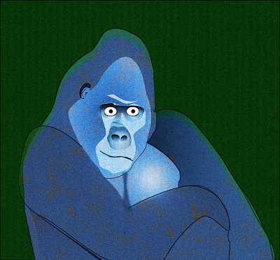 majestic doodle gorilla illustration majestic noise shunte88 smirk vector