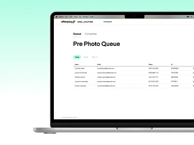 Afterpay Dashboard List afterpay app dashboard fashion interface list table ui ui ux ux web website