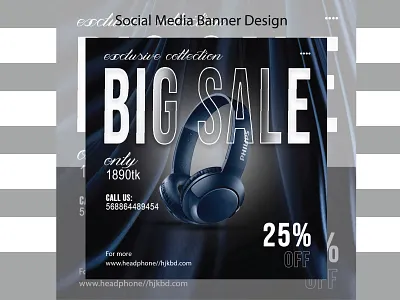 🎧 BIG SALE BANNER DESIGN – EXCLUSIVE COLLECTION design ecommercedesign graphic design socialmediadesign