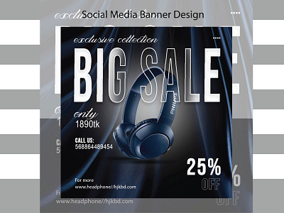 🎧 BIG SALE BANNER DESIGN – EXCLUSIVE COLLECTION design ecommercedesign graphic design socialmediadesign