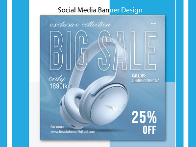 Social Media Banner bannerdesign design graphic design headphonepromo photoshop socialmediadesign
