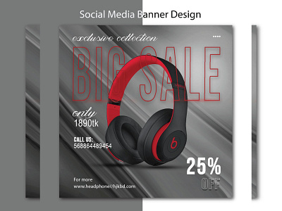 Social Media Banner design design graphic design headphonepromo photoshop socialmediadesign