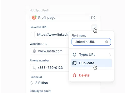 Option popup menu lemlist