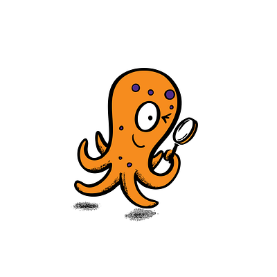 Octovision cartoon icon illustration ocean octopus retro