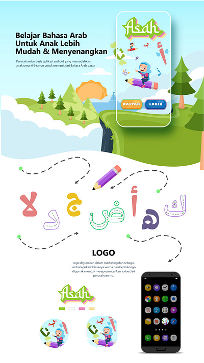 App UI/UX untuk anak belajar baca tulis Bahasa Arab
