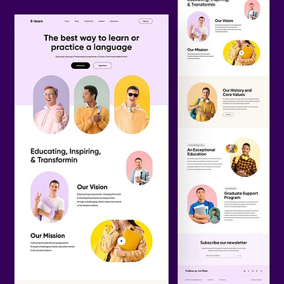 Education website landing page design educatio figma landing page learing learning website school shopify ui uiux web desiger web design website wix website wordpress