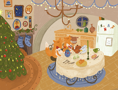 A foxy Christmas character design childrens book illustration digital art digital illustration illustration procreate
