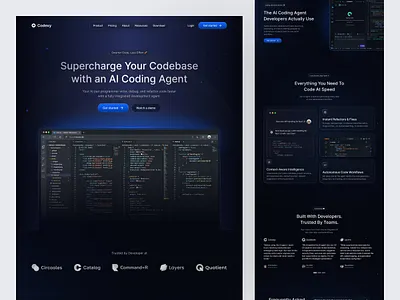 AI Coding Agent Website Design ai artificial intelligence code codebase coding data base design developer programming source code ui ux workflow