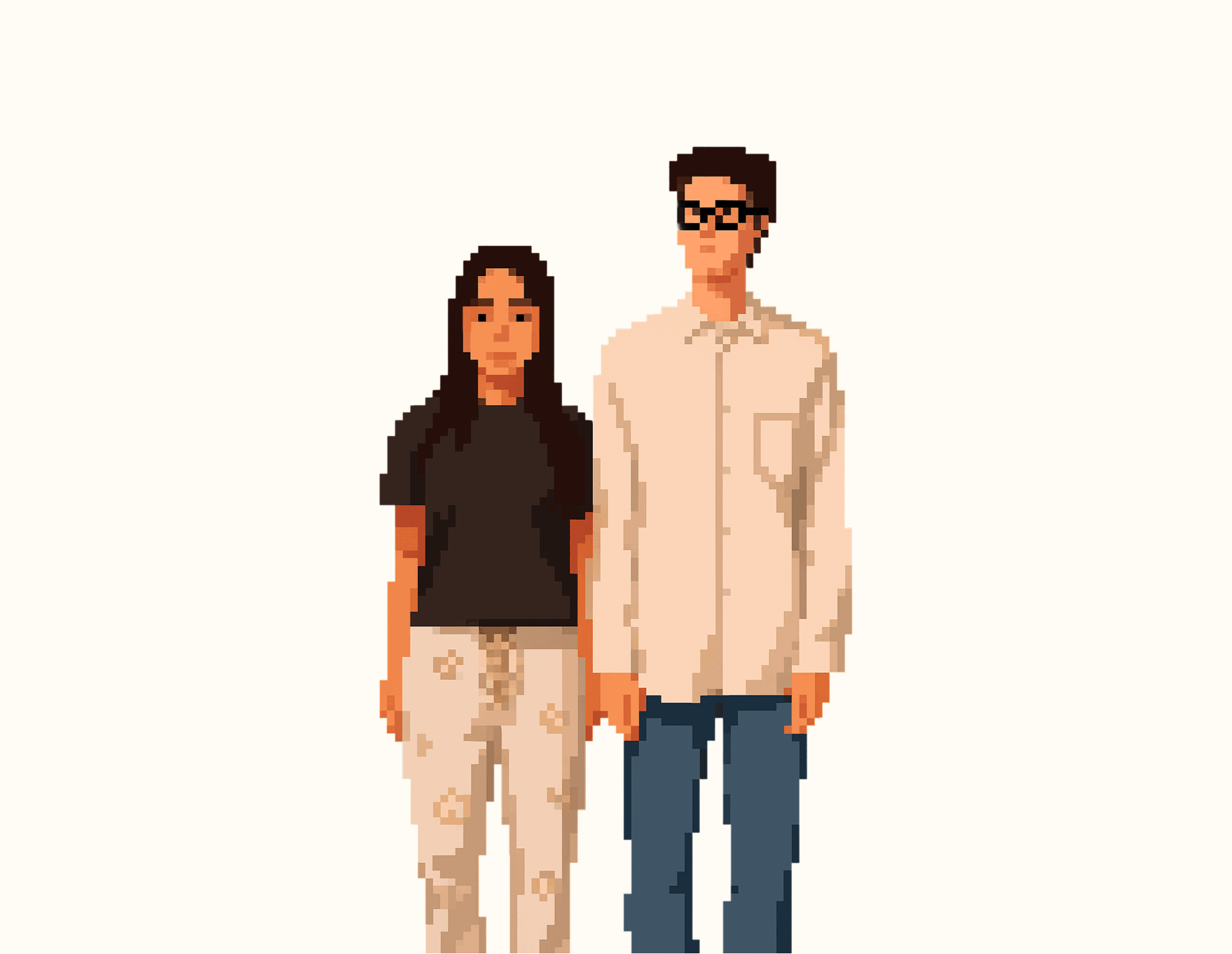 Couples Outfits - Pixel Characters animation art branding characters dress hanbok kit motion graphics pixel soccer spurs suit tottenham wedding