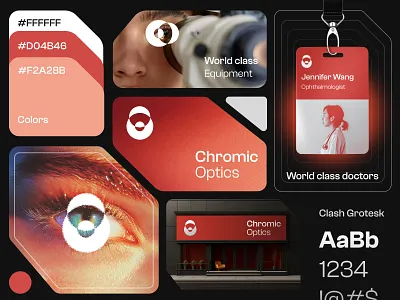 Chromic Optic Clinic Brand Concept agency branding business clinic company deck design eye graphic design guideline health hospital identity illustration logo optical pitch treatment ui vector