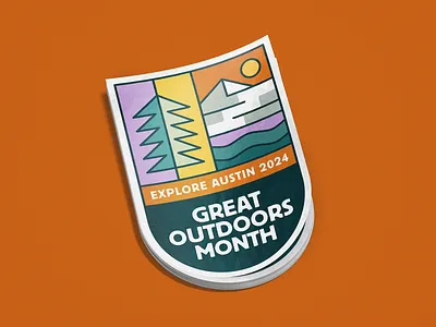 Great Outdoors Month geometric line art merch nature outdoors sticker