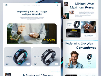 Smart Ring ARV Series Health Tracking arv branding control design elementor fingertips framer health landing page ring robot smart technology tracker ui webflow website wordpress