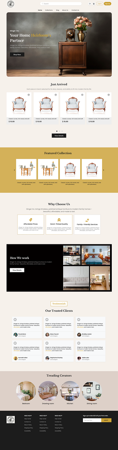Furniture Website 3d branding design graphic design illustration logo motion graphics ui ux vector
