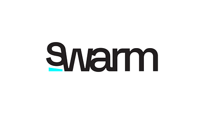 swarm identity black blue identity logo minimal typography