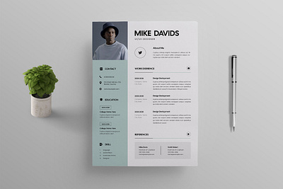 Modern & Minimalist Resume/CV a4 cv education hire job resume template