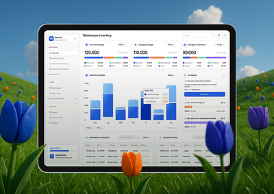 Warehouse Inventory Dashboard animation dashboard inventory ui warehouse website