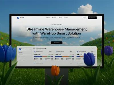 Warehouse Inventory Landing Page inventory landing page saas saas landing page warehouse web design website