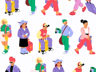 Travel Illustration cartoon character colorful cute design flat illustration playful simple travel vector vibrant