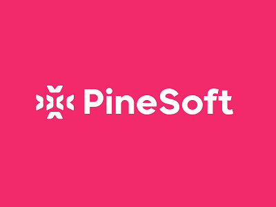 PineSoft bold branding design geometric logo logodesign modern software
