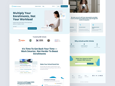 Schola For Schools Landing Page illustration landing page product landing web web page