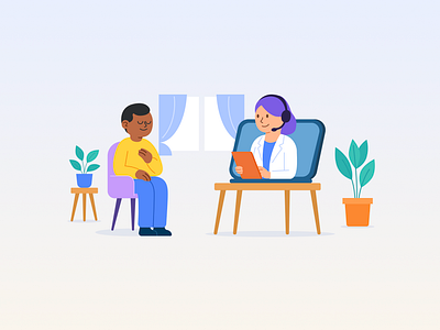 Professional Help - Onboarding Illustration character coach illustration living room mental health plant provider session sofa therapist