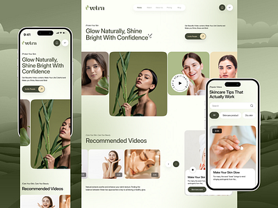 VETRA - Skincare Landing Page Design | Orbix Studio beauty cosmetic store cosmetology design e commerce face care landing page landingpage minimalist natural glow orbix studio personal care product self care skin skincare store ui web design